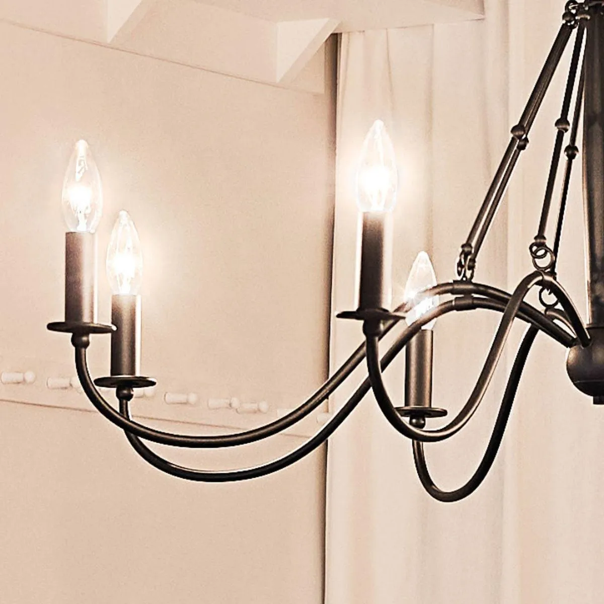 Freesia 38 in. 8 lights Chandelier Textured Black finish