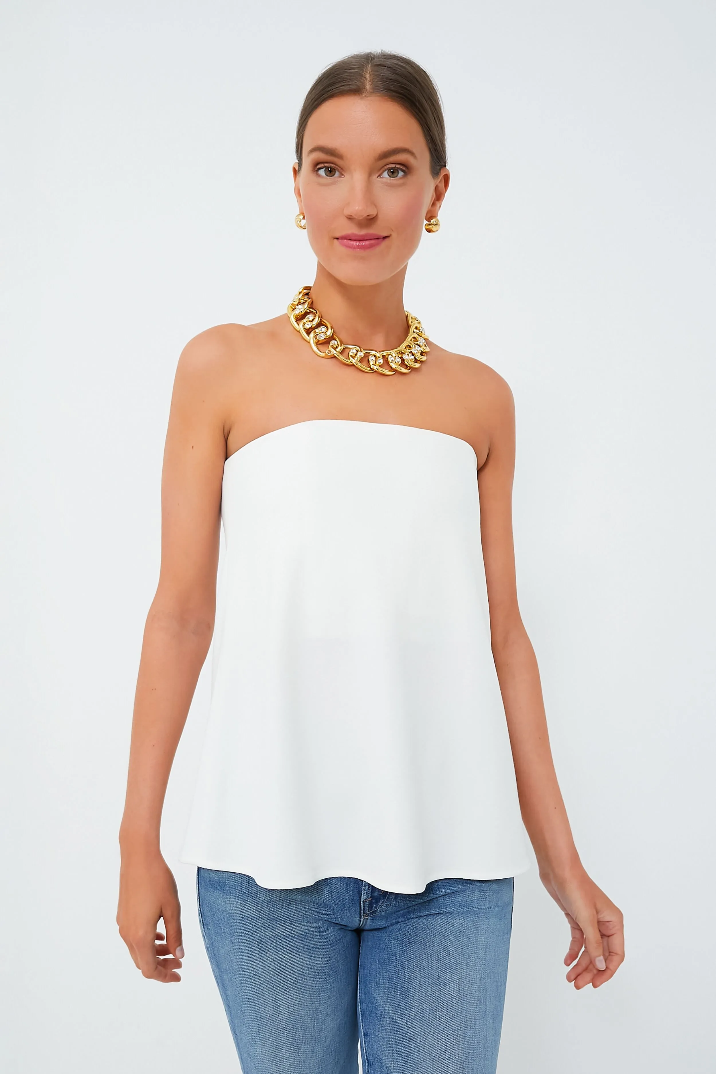 Gold Elliana Flat Chain Necklace
