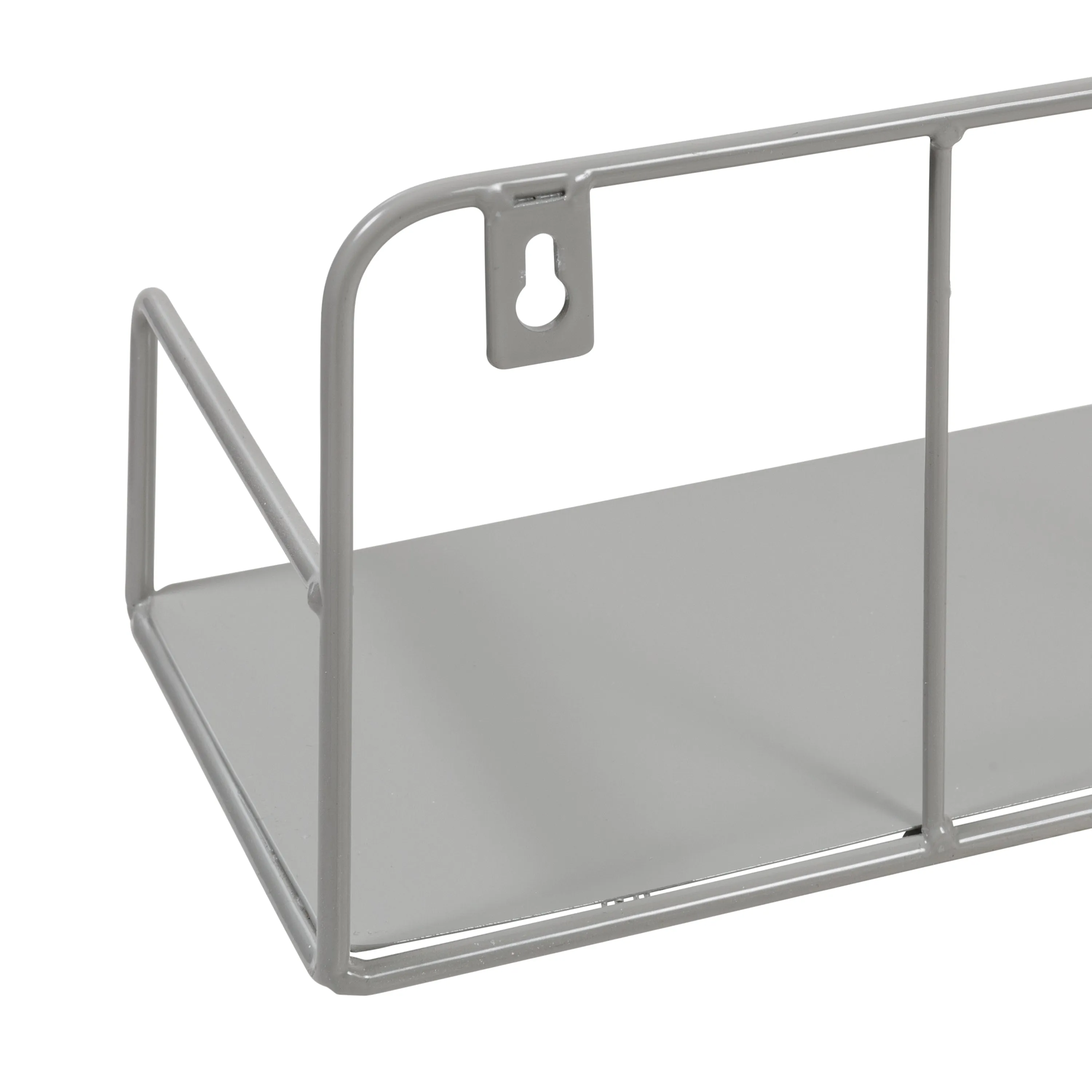 Gray Small Metal Floating Accent Shelf