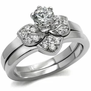Jewellery Kingdom Ladies Wedding Engagement Solitaire Set Cz Stainless Steel Ring
