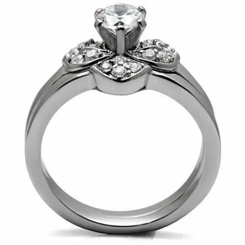 Jewellery Kingdom Ladies Wedding Engagement Solitaire Set Cz Stainless Steel Ring