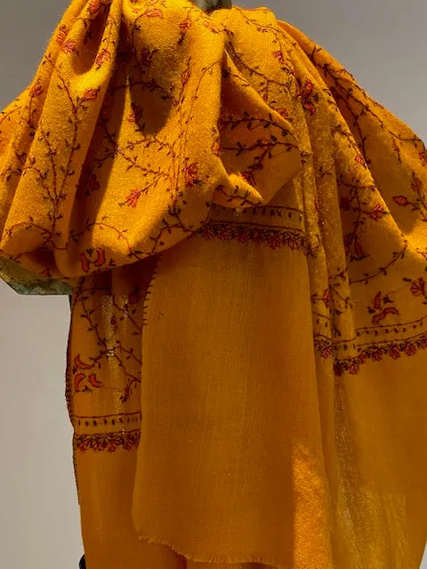 Kashmiri Shawl With All Over Embroidery -  Winter Sale 50% Off - At checkout use code Winter50%