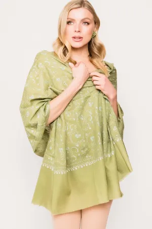 Kashmiri Shawl With All Over Embroidery -  Winter Sale 50% Off - At checkout use code Winter50%