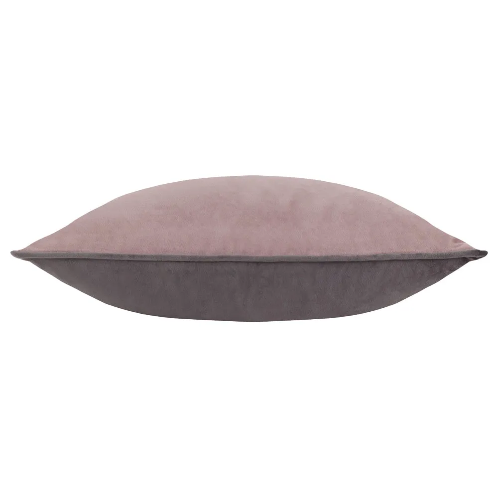 Moonlit Flight Embroidered Velvet Cushion Dusty Pink