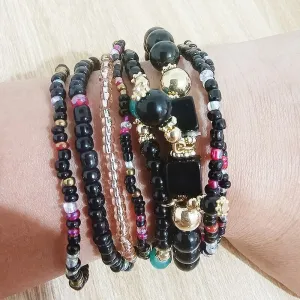Multi-layer Bohemian Stackable Beaded Bracelets