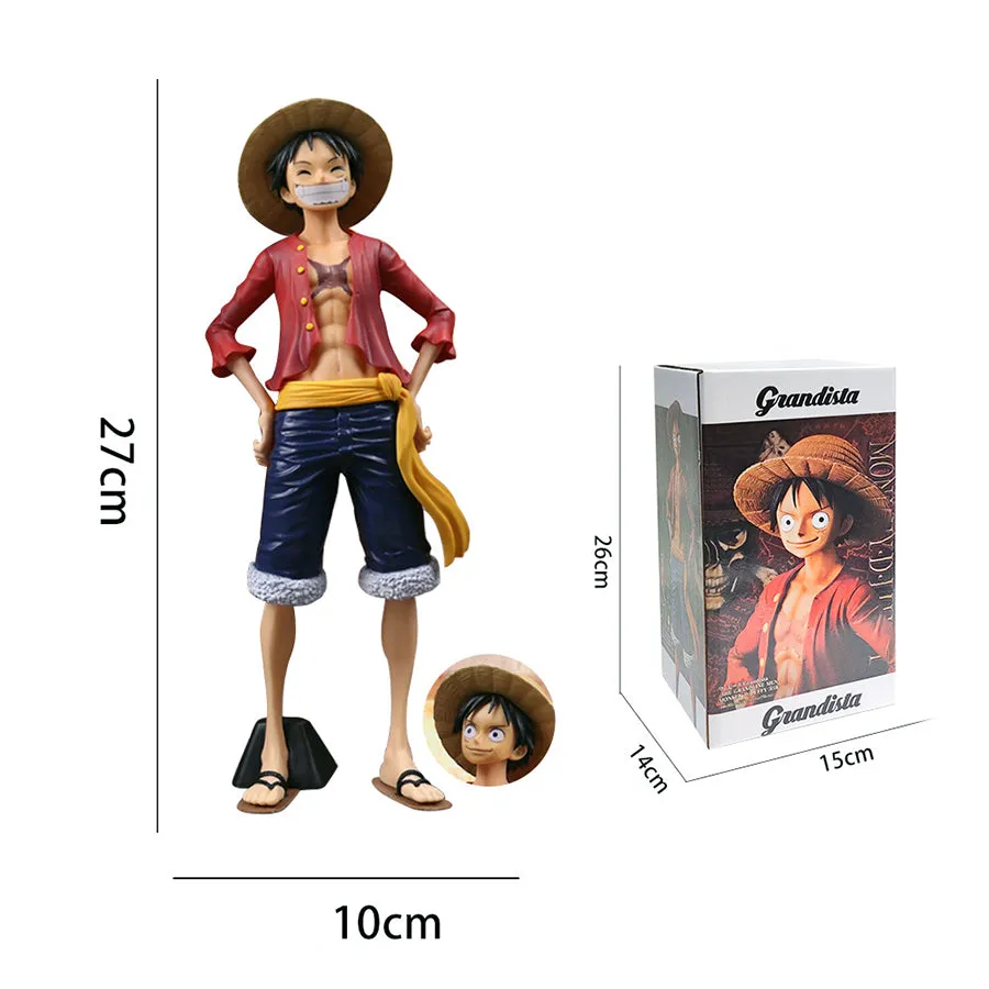One Piece Monkey D Luffy With 3 Different Faces Action Figurine |27Cm|