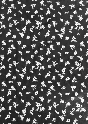 POLY BRUSHED DTY STRETCHED KNIT WITH DITSY FLORAL PRINT<br><h6>4-BLACK/OFFWHITE<br>329BPRT-FL02</h6>