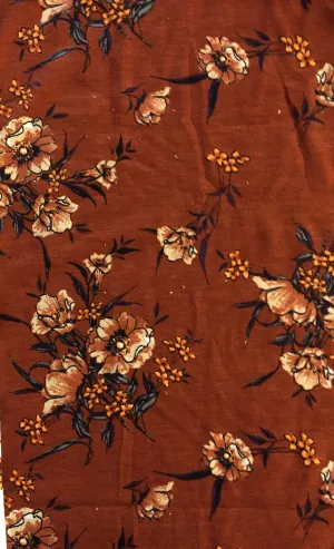 POLY FRENCH TERRY STRETCHED KNIT WITH FLORAL PRINT<br><h6>2-TOBACCO COMBO<br>317PPRT-FL01</h6>