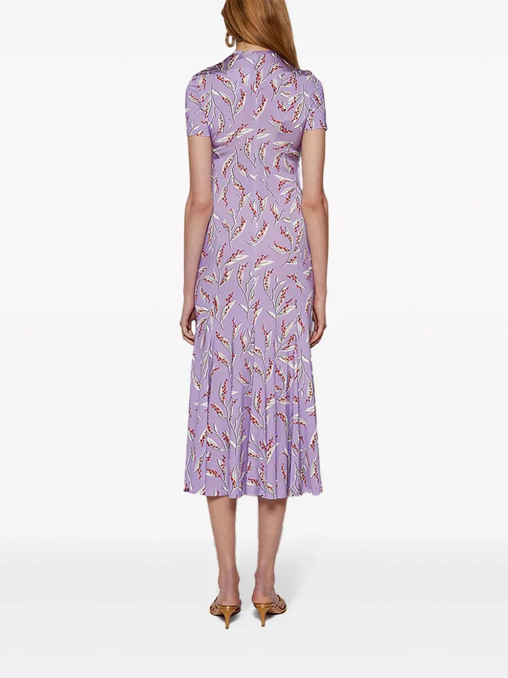 Rabanne Floral Printed Short Sleeved Midi Dress