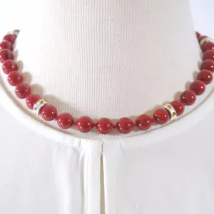 Red Beaded With Charms Ascent Women's  Necklace.