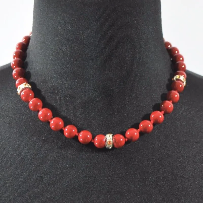 Red Beaded With Charms Ascent Women's  Necklace.