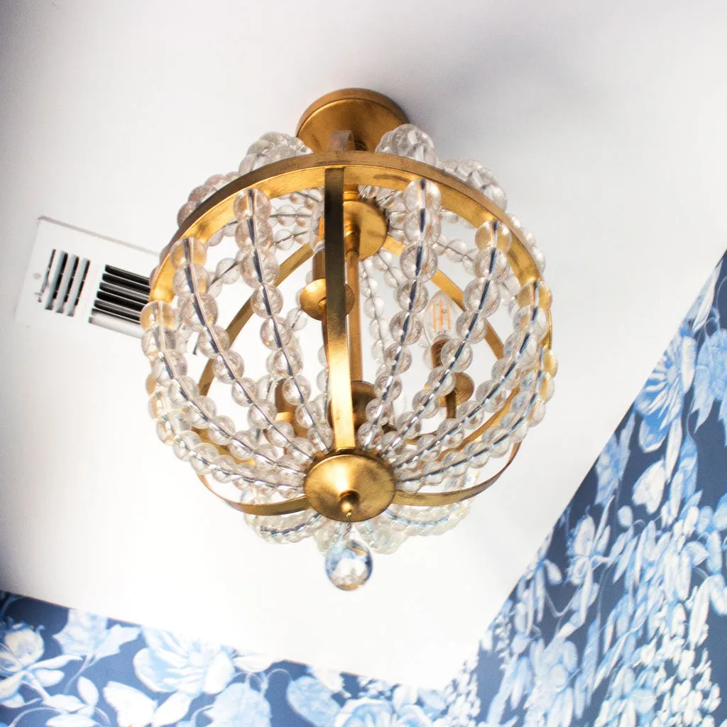 Roxy 3 Light Antique Gold Mini Chandelier