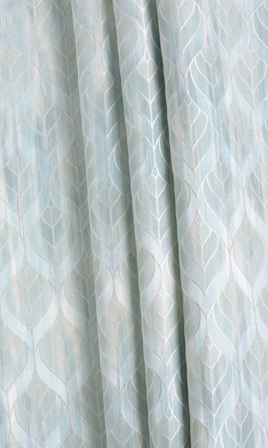 'Seashell Ice' Petal Patterned Roman Shades (Pale Aqua Blue)