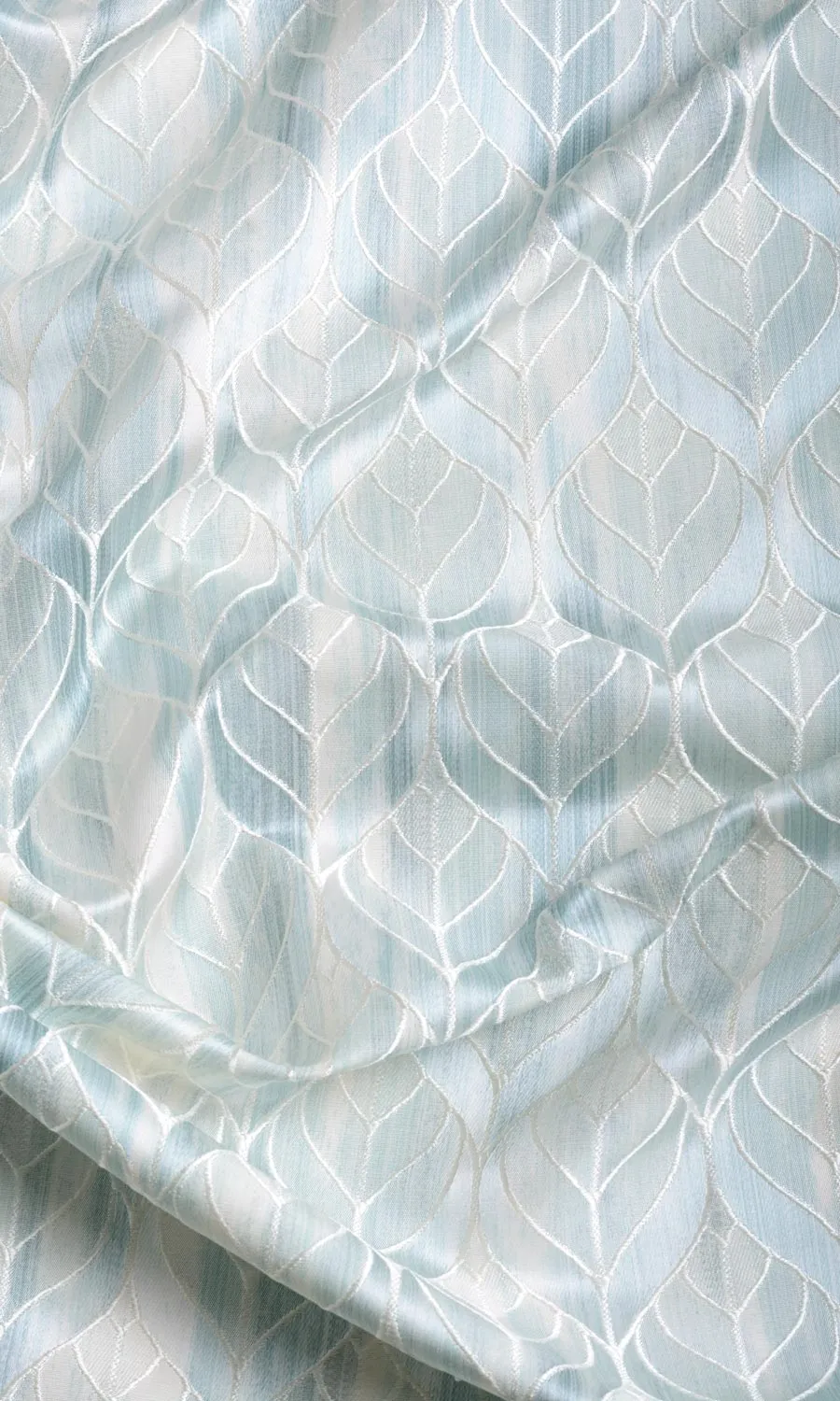 'Seashell Ice' Petal Patterned Roman Shades (Pale Aqua Blue)