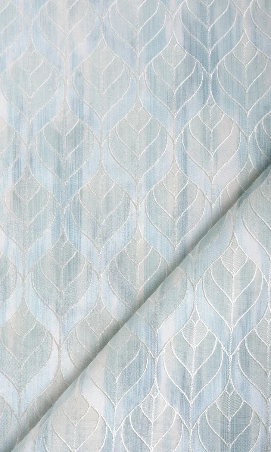 'Seashell Ice' Petal Patterned Roman Shades (Pale Aqua Blue)