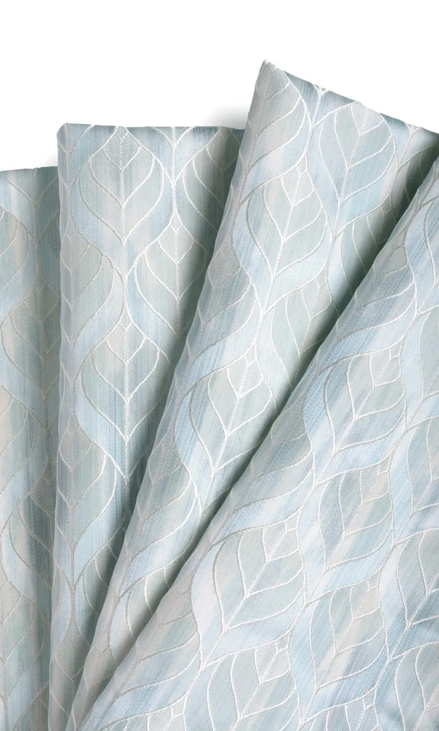 'Seashell Ice' Petal Patterned Roman Shades (Pale Aqua Blue)