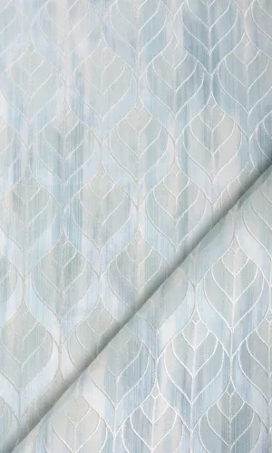 'Seashell Ice' Petal Patterned Roman Shades (Pale Aqua Blue)
