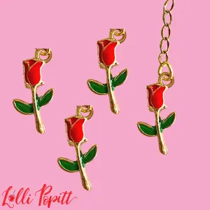 Single Red Rose Charm
