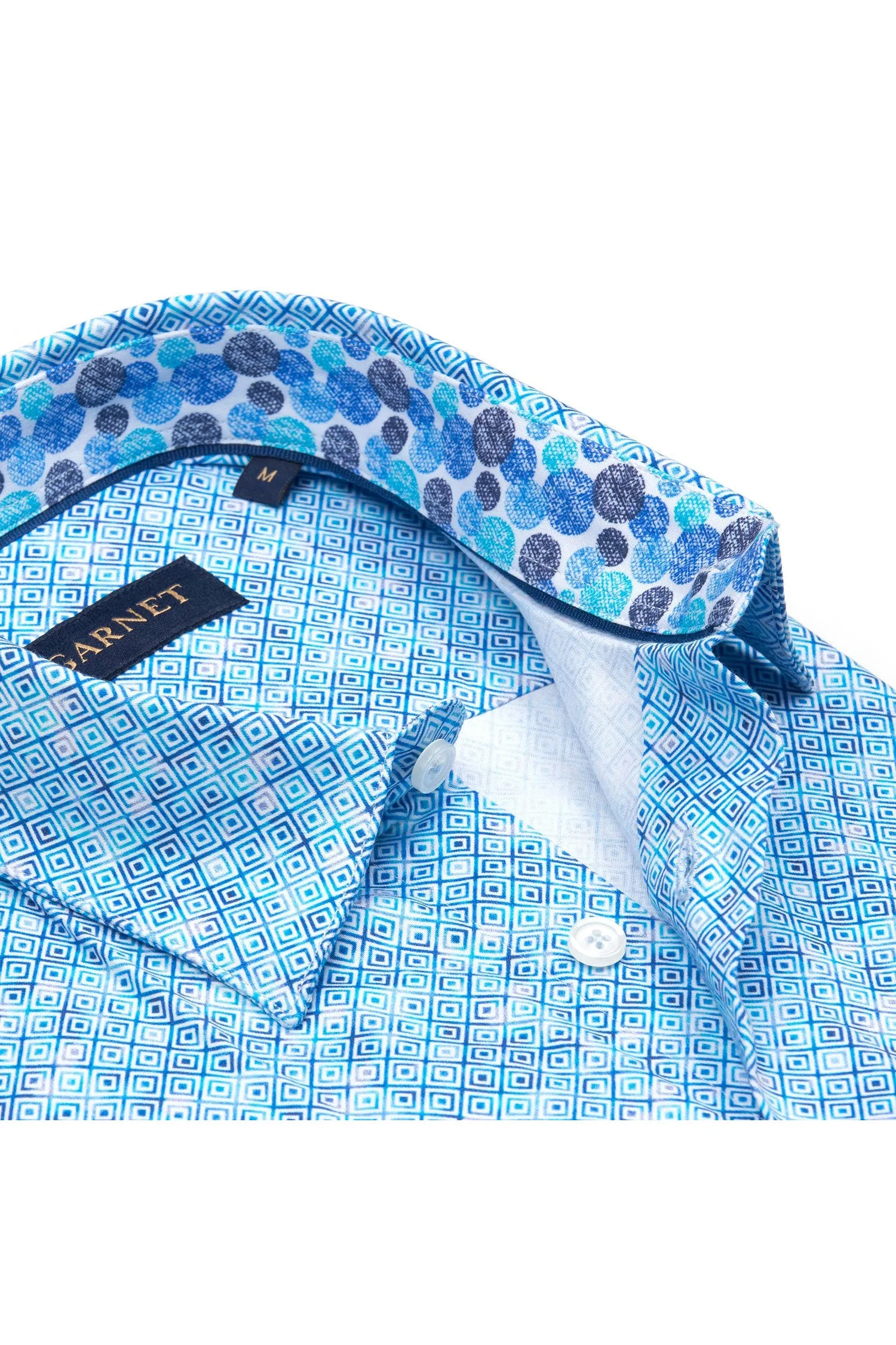 Stretch Printed Geometric Shirt