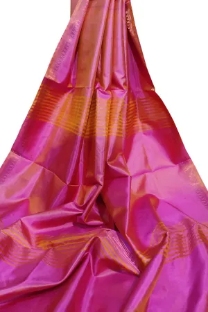 Stunning Pink Bishnupur Silk Saree - Pure and Plain Elegance