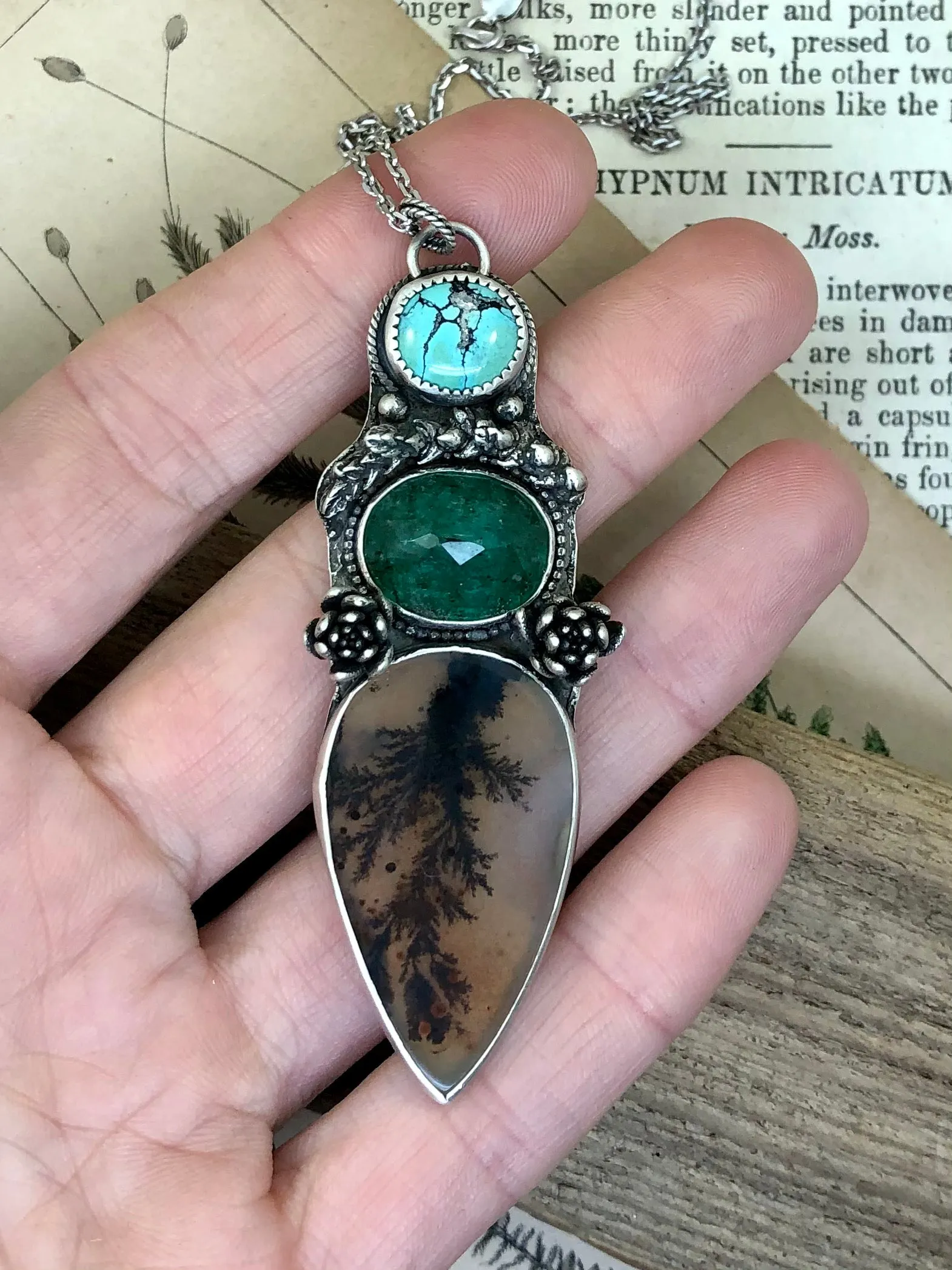 Turquoise & Trees Totem Necklace