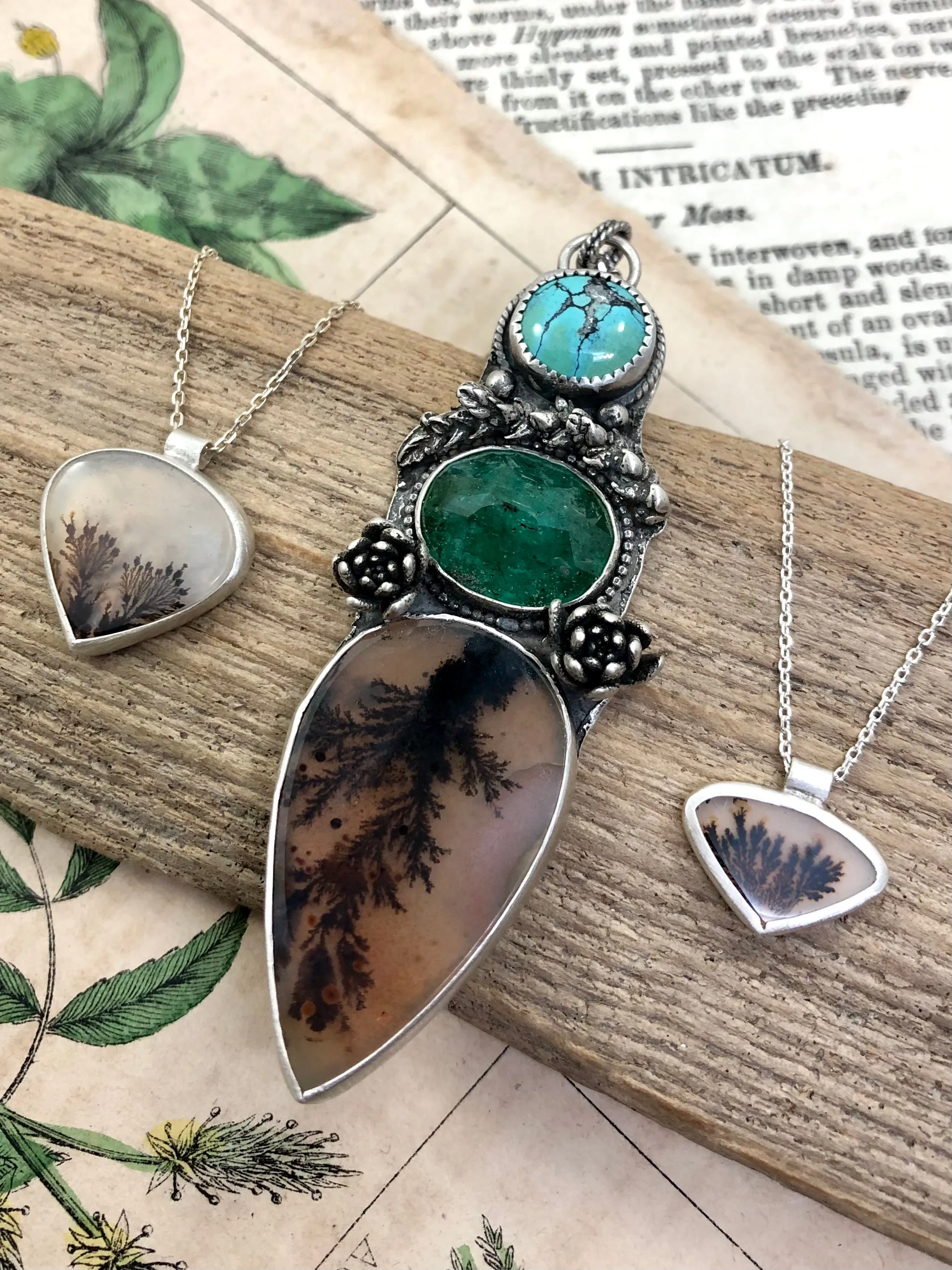 Turquoise & Trees Totem Necklace