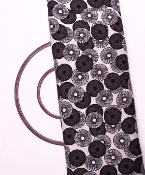 White Colour Geometric Print Rayon Fabric